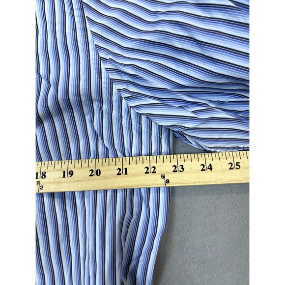 Banana Republic Shirt Mens‎ Large 16 16 1/2 Blue Striped Casual Long Sleeve - Picture 9 of 13